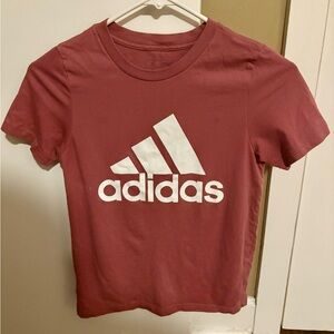 Adidas Kids' Maroon Tee with White Logo